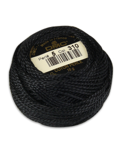 DMC Perle #5 Thread 310 Black Ball