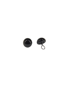 Black Glass Eyes with Loop 6mm One Pair