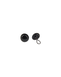 Black Glass Eyes with Loop 7mm One Pair