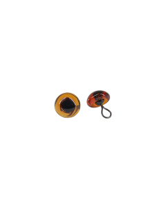 Brown Glass Eyes with Loops 8mm One Pair