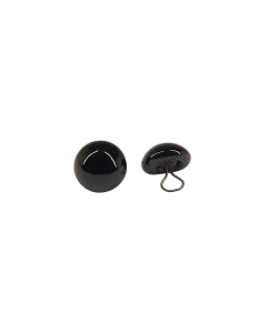 Black Glass Eyes with Loop 11mm One Pair