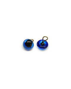 Blue Glass Eyes with Loop 12mm One Pair
