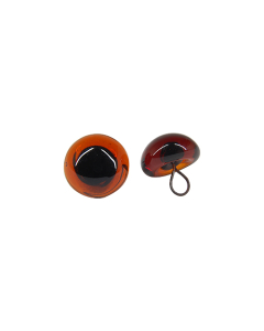 Brown Glass Eyes with Loops 14mm One Pair