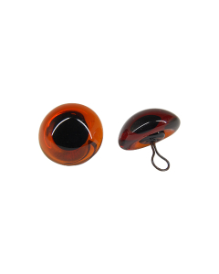 Brown Glass Eyes with Loops 18mm One Pair