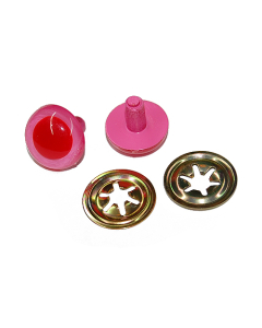 Safety Crystal Eyes with Metal Backings Pink with Red Pupil 16mm One Pair