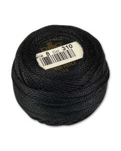 DMC Perle #8 Thread 310 Black Ball