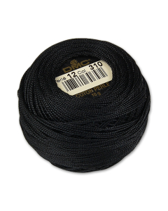 DMC Perle #12 Thread 310 Black Ball