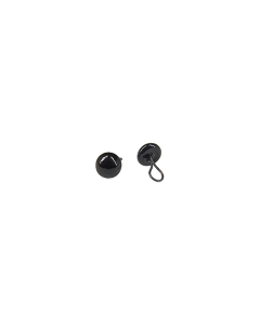 Black Glass Eyes with Loop 4mm One Pair