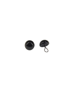 Black Glass Eyes with loop Size 6mm Ten Pairs