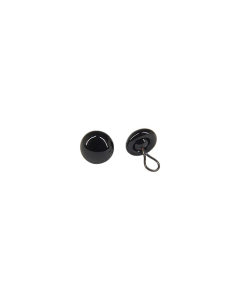 Black Glass Eyes with loop Size 7mm Ten Pairs