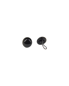 Black Glass Eyes with Loop 8mm One Pair