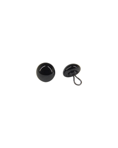 Black Glass Eyes with Loop 9mm One Pair