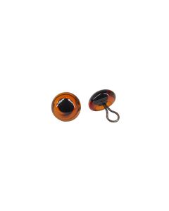 Brown Glass Eyes with Loops 9mm One Pair