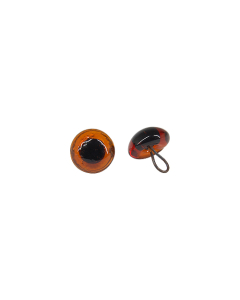 Brown Glass Eyes with Loops 10mm One Pair