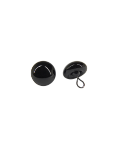 Black Glass Eyes with Loop 12mm One Pair