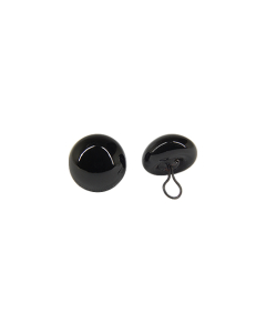 Black Glass Eyes with Loop 13mm One Pair