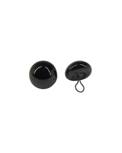 Black Glass Eyes with Loop 14mm One Pair