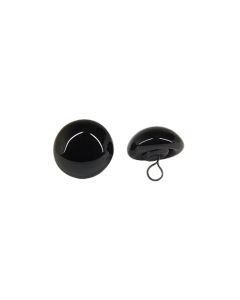 Black Glass Eyes with Loop 15mm One Pair