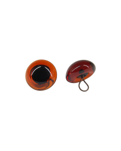 Brown Glass Eyes with Loops 16mm One Pair