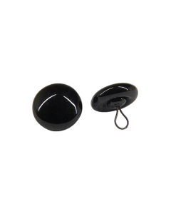 Black Glass Eyes with Loop 18mm One Pair