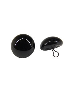 Black Glass Eyes with Loop 20mm One Pair