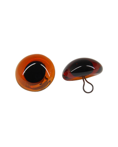 Brown Glass Eyes with Loops 20mm One Pair