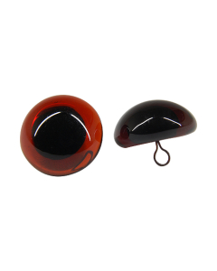 Brown Glass Eyes with Loops 24mm One Pair