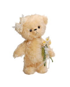 Lilliana 21cm Steiff-Schulte Mohair 5-Way Jointed Bear Kit with Arum Lily Bouquet